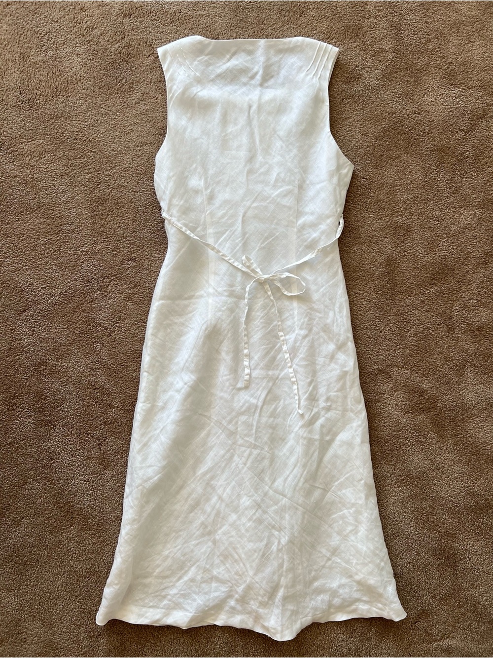 RW&CO. White Cream Crochet Trim Linen Dress - Picture 3 of 8